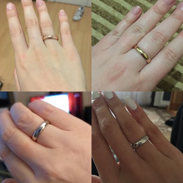 Letdiffery Simple 2/4/6/8mm rustfrit stål vielsesringe Golden Glat Kvinder Mænd Parring Modesmykker