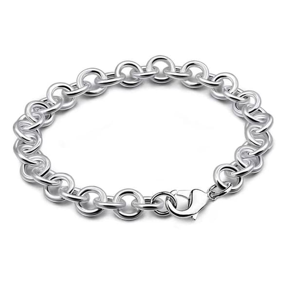 925 Sterling Silver Armband Spänne Basic Chain Charm Utsökt Dammode Bröllopsfest Presentsmycken