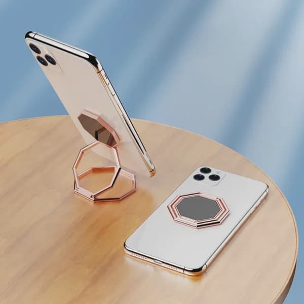 Universal zinklegering foldbar ringtelefonholder magnetisk biltablet skrivebordsgreb