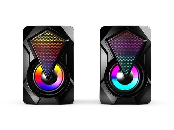 Ny X2 computerhøjttaler, oplyst stationær bærbar computer, multimedie mini kablet RGB-højttaler