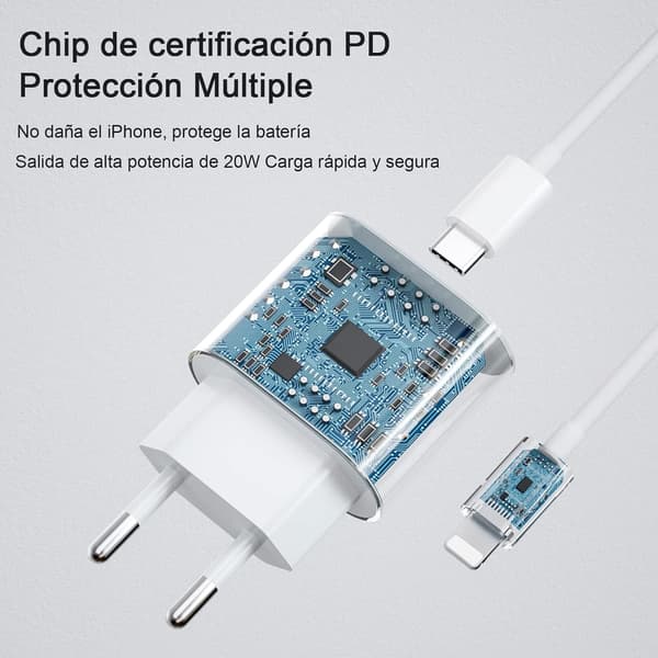 20W USB-C Strömadapter snabbladdare iPhone + 1M Lighting Kabel