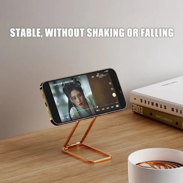 Universal zinklegering foldbar ringtelefonholder magnetisk biltablet skrivebordsgreb