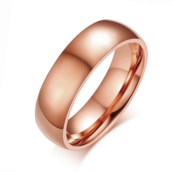 Letdiffery Simple 2/4/6/8mm rustfrit stål vielsesringe Golden Glat Kvinder Mænd Parring Modesmykker