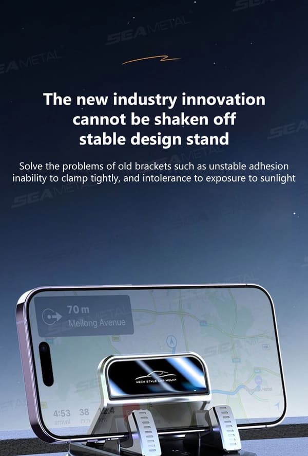 SEAMETAL Universal Bilholder Skridsikker Dashboardmontering til Xiaomi iPhone GPS