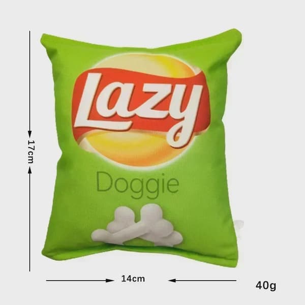 Sjove hundelegetøj med kartoffelchipspose, plys, pibefoder til små, mellemstore hunde, interaktivt pibefoder til hvalpe, tyggelegetøj