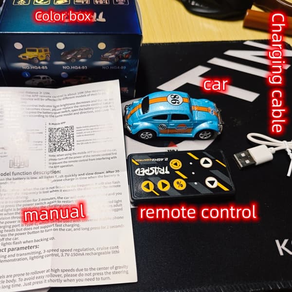 1:64 Speed ​​​​Mini terrängfjärrkontroll Billegering Cool belysning Stötdämpning Bordsdator Tävlingsleksak Liten present