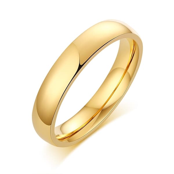 Letdiffery Simple 2/4/6/8mm rustfrit stål vielsesringe Golden Glat Kvinder Mænd Parring Modesmykker
