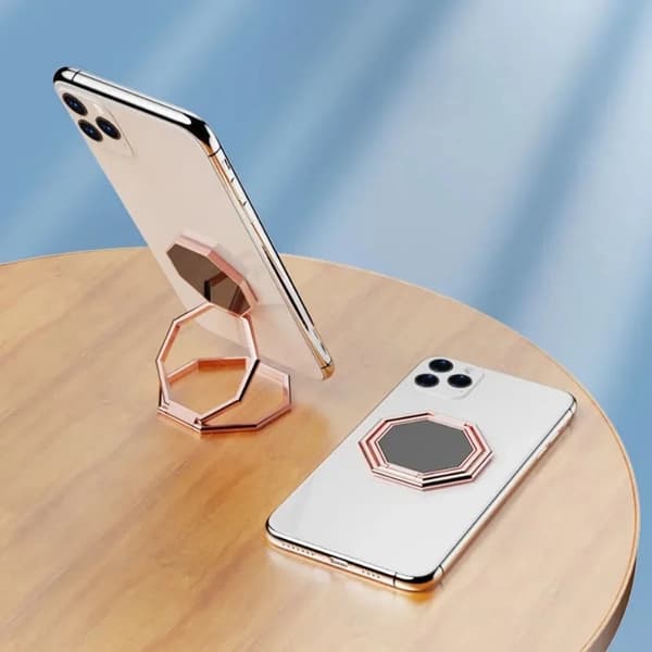 Universal zinklegering foldbar ringtelefonholder magnetisk biltablet skrivebordsgreb