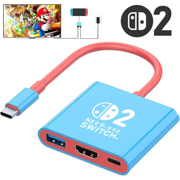 Switch 2 Dock HDMI 4K USB 3.0 Hub Adapter USB Splitter TV Bærbar Dockingstation til NDS Switch2 Bærbare PC iPad MacBook Air P