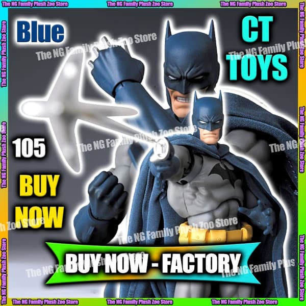 Mafex 105 Batman Blue Hush Action Figur - Sort version DC Anime Model Legetøjsgave