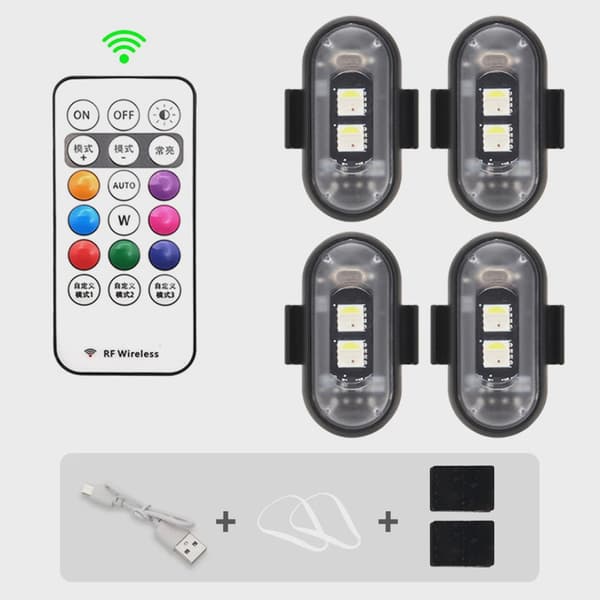 RGB LED-skootterin strobovalot langattomat pyörän vilkkuvalot sijainnin varoitustarvikkeet