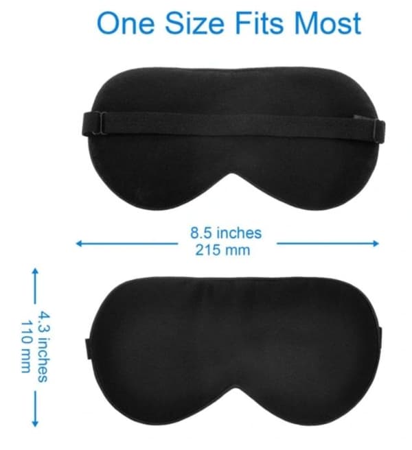 SOVMASK ÖGONMASK 100% SILKE SVART