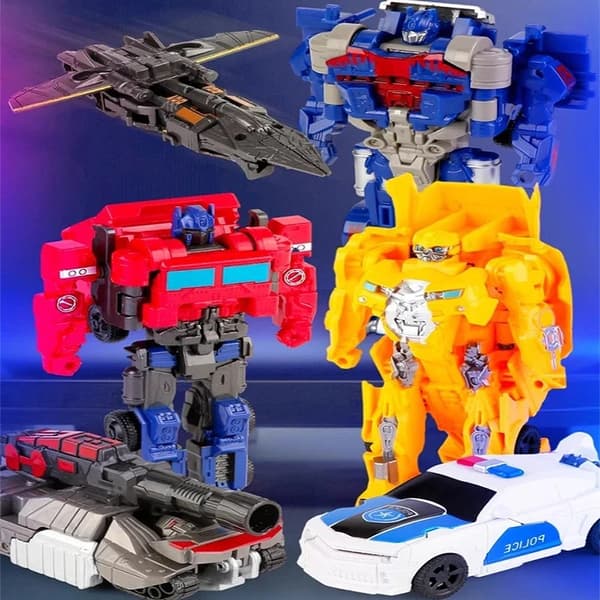 Et-trins deformation bilrobotlegetøj - transformerende actionfigur til børn, puslespilsmodel