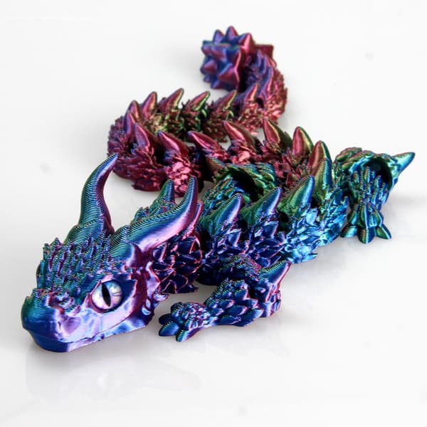 3D-tryckt Magic Dragon Toy – Ledad rörlig ledfidget – Gåva för skrivbordsdekorationer