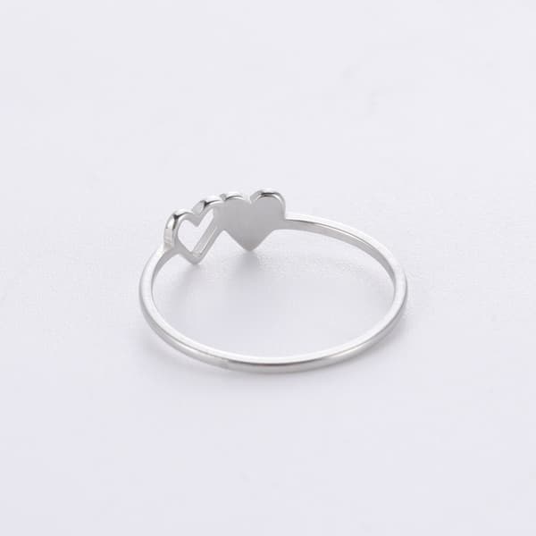 COOLTIME Initial Letter Ring til Kvinder Rustfrit Stål A-Z Alfabet Dobbelt Hjerteringe Mode Bryllupsgave anillos mujer