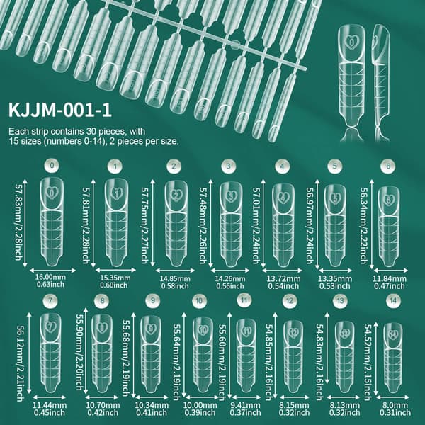Nailpop Space Nail Dual Forms - 15 størrelser til polygel-extensions, genanvendelig