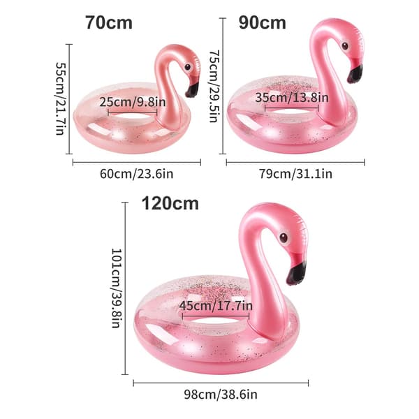 Flamingo Pool Float - Fun Beach Floaties, Uppblåsbara Poolrör Partyleksaker Sommarpool Raft Lounger för vuxna och barn