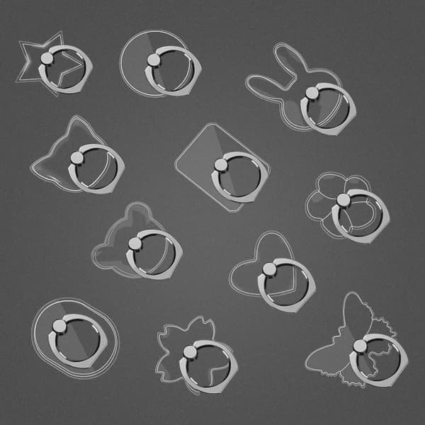 Universal Magnetisk Fingerring Telefonholder Stativ til iPhone 13 Max 8 Transparent