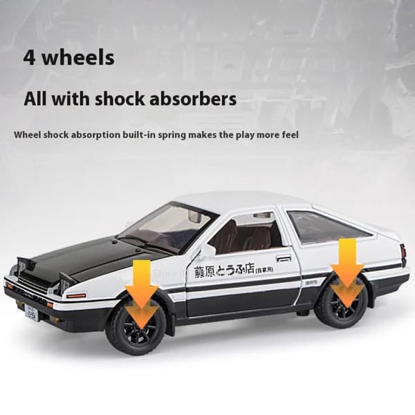 1:30 Skala Initial D AE86 Legetøjsbilmodel Legeringskarosseri Gummidæk Støddæmpning Pull Back Simuleringskøretøjer Drengefødselsdagsgave