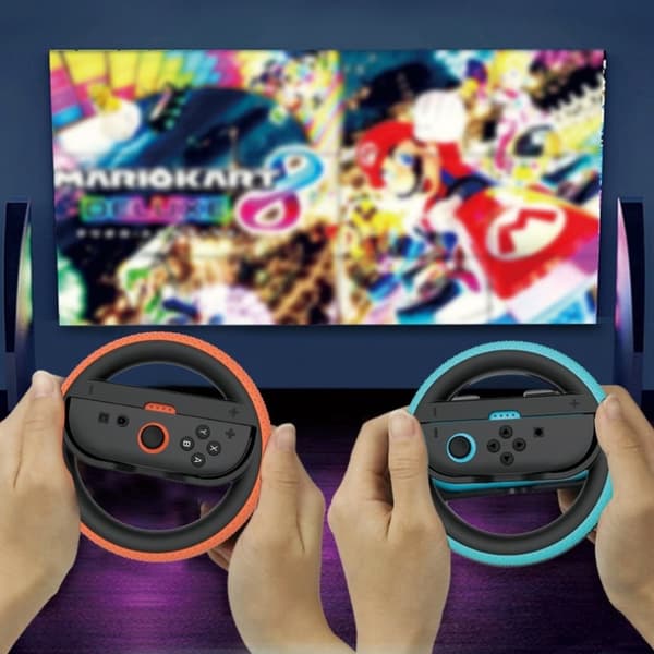 2 stk. rat til Switch 2 Joy-Con Controller Switch2 Joy-Con 2 Racing Wheel Hand Grip til Mario Kart World 8 Deluxe