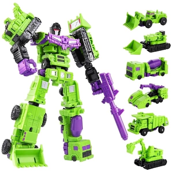6-i-1 Mini Devastator actionfigur robotlegetøj - bedste gave til børn, 22 cm transformerbar plast