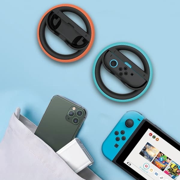 2 stk. rat til Switch 2 Joy-Con Controller Switch2 Joy-Con 2 Racing Wheel Hand Grip til Mario Kart World 8 Deluxe