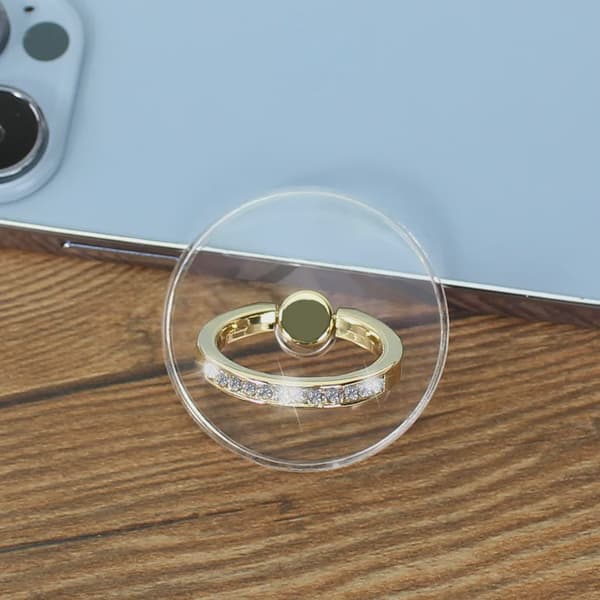 Diamant Transparent 360° Roterende Telefonringholder Universal Greb til iPhone iPad Tablet