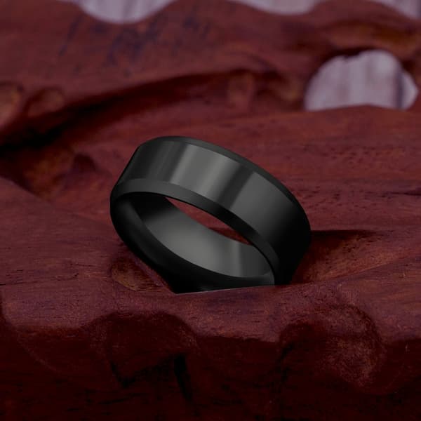 Ring Mænd 2023 Mode Titanium Stål Sort Klassisk Ring Til Mænd Bryllup Bands Mandlige smykker
