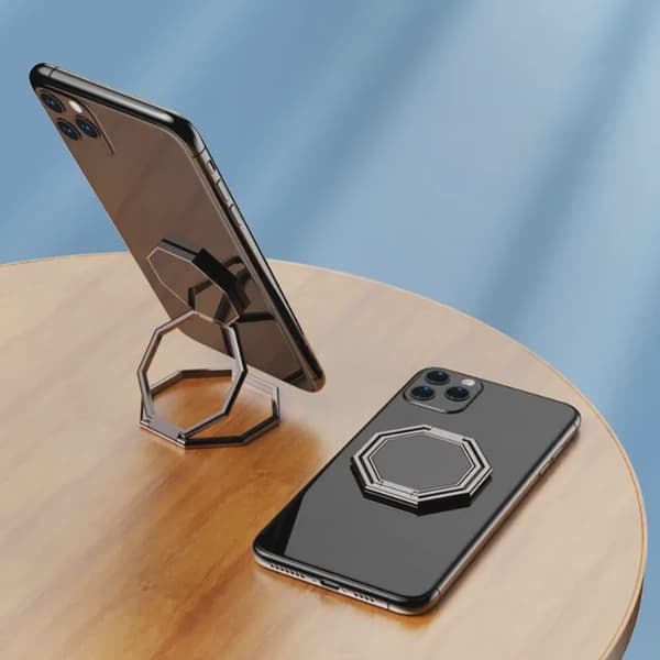 Universal zinklegering foldbar ringtelefonholder magnetisk biltablet skrivebordsgreb