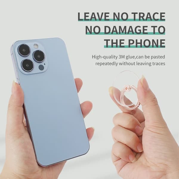 Diamant Transparent 360° Roterende Telefonringholder Universal Greb til iPhone iPad Tablet