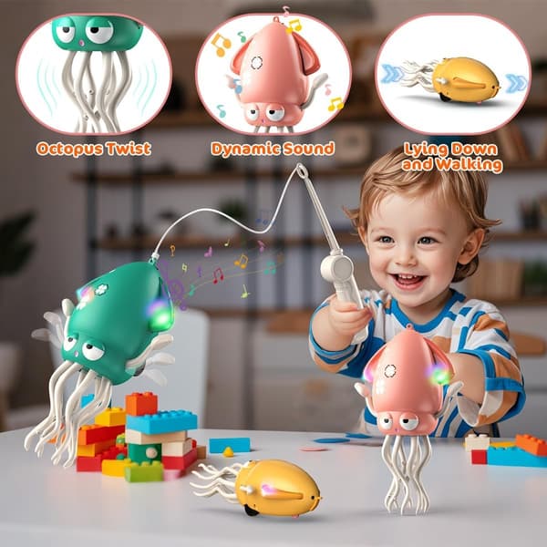 Interactive Magic Dancing Octopus Toy with Lights & Music for Kids - Crawling Squid Gift