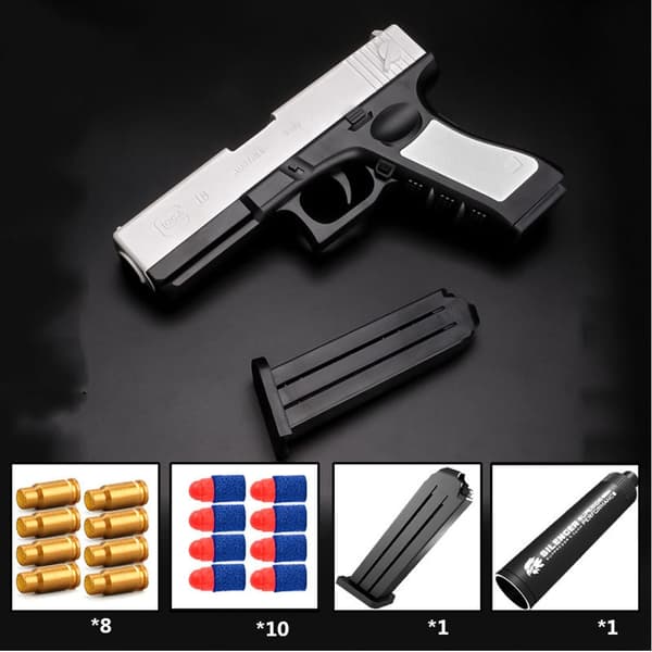 Shell Ejecting Airsoft Pistol Legetøjspistol til udendørs spil - Soft Bullet Shooting til børn