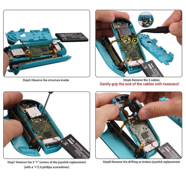 Joycon Joystick Udskiftning til Switch NS / Switch Lite / Switch OLED Venstre Højre Controller Reparationsdele 3D Analog Thumb Stick