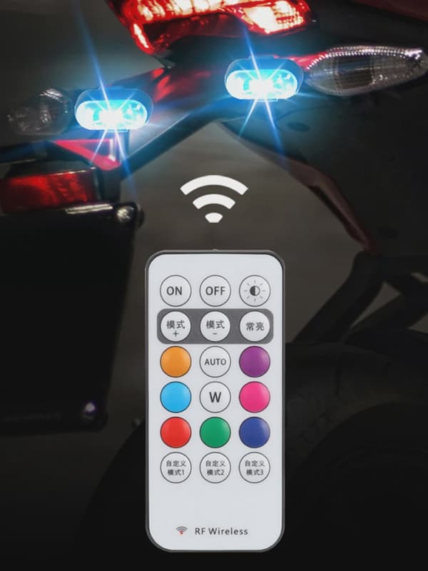 RGB LED-skootterin strobovalot langattomat pyörän vilkkuvalot sijainnin varoitustarvikkeet