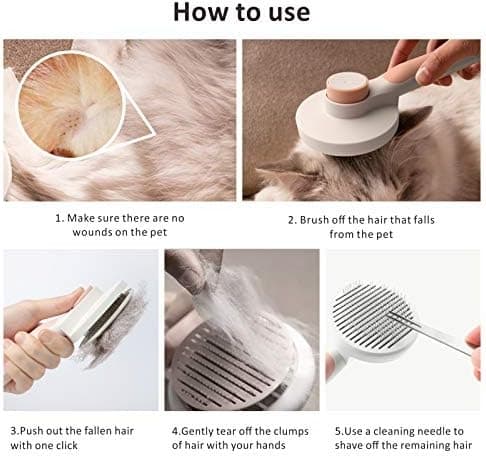 Selvrensende Slicker Brush til hunde og katte fjerner underulden