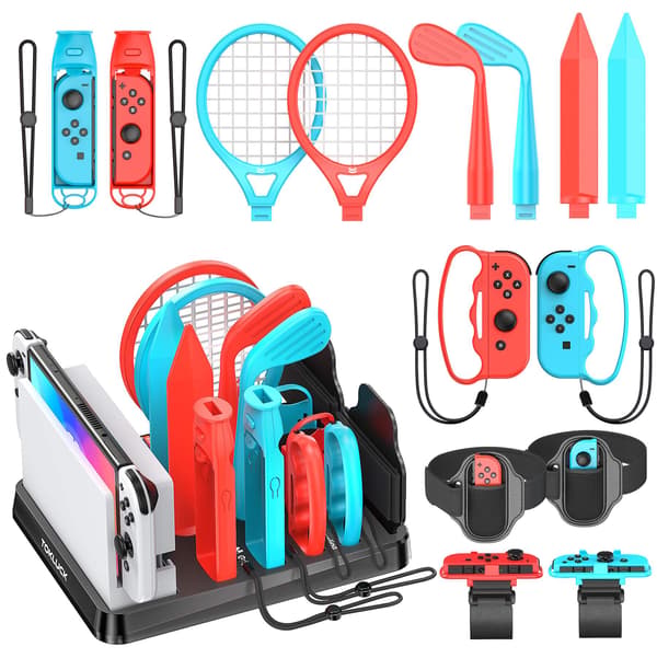 Alt-i-en til Switch/Switch OLED sportsspil tilbehørssæt til Switch-sæt opbevaringsstativ til N-Switch