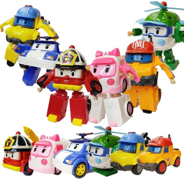 Korea Polis Robocar Amber Roy Haley Action Figur - Transformerende robotlegetøj til børn