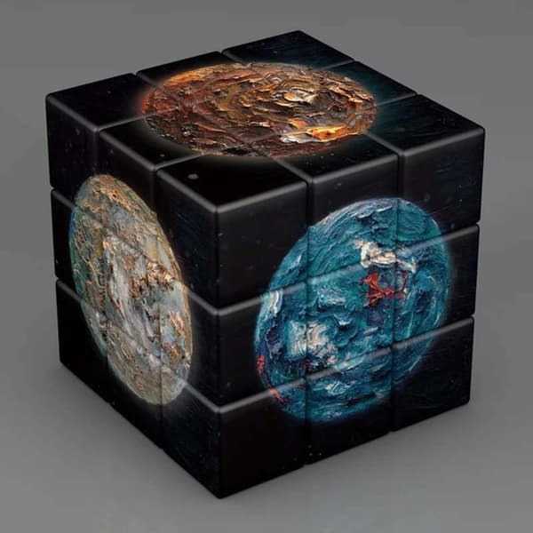 3x3x3 Magic Cube Planeter Astronauter Berömda målningar Kändiskonst Magic Cube Barnpussel Magic Cube Leksaker Gåvor