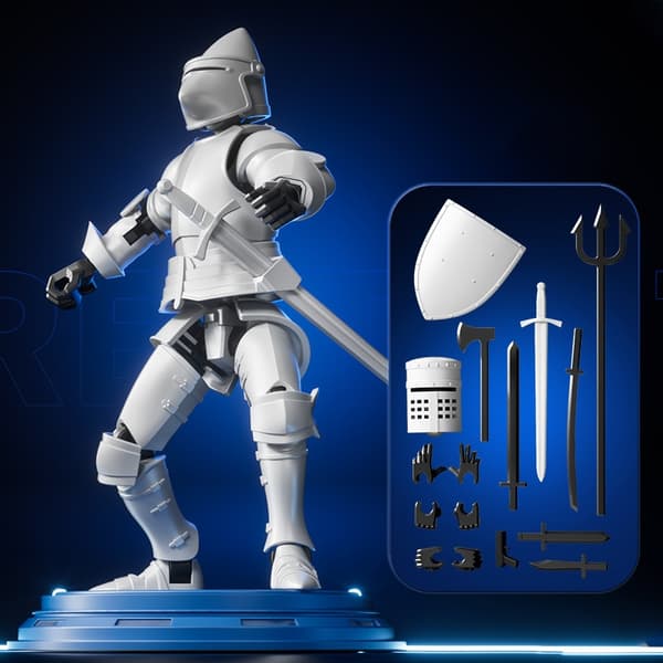 Knight Paladin Actionfigur – 13 ledbar rörlig robot – 3D-tryckt skyltdocka leksak