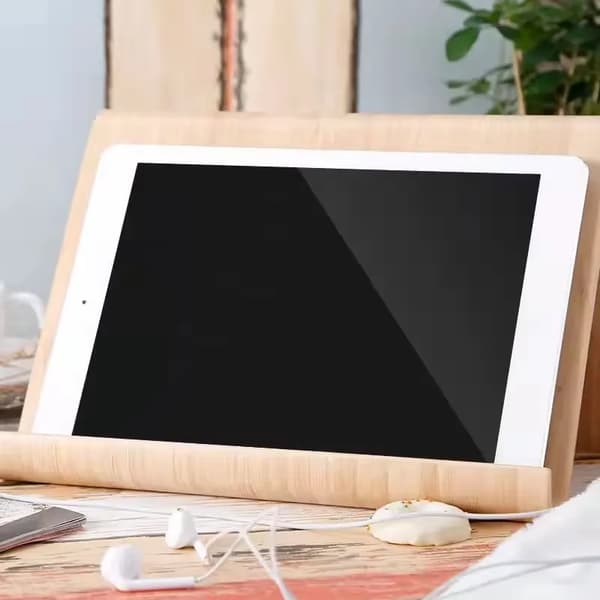 Multifunktionel bambus træ universal tablet & telefon stander til iPad Samsung desktop