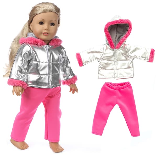 18 tums dockkläder vinterjacka för 43 cm nyfödd docka, outfit jacka