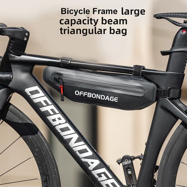 OFFBONDAGE Vattentät Nylon Cykelramväska Triangulär Dubbla Dragkedjor Stor Kapacitet