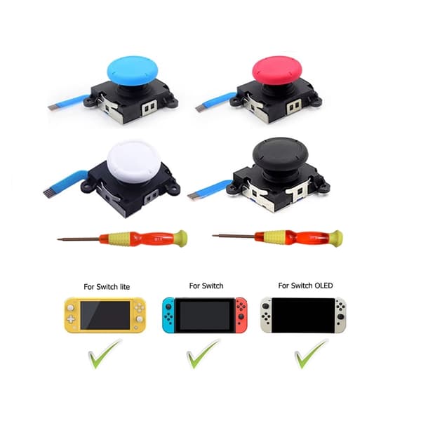 Joycon Joystick Udskiftning til Switch NS / Switch Lite / Switch OLED Venstre Højre Controller Reparationsdele 3D Analog Thumb Stick