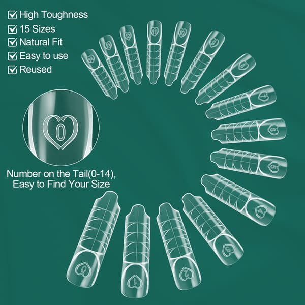 Nailpop Space Nail Dual Forms - 15 størrelser til polygel-extensions, genanvendelig