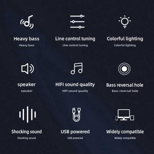 Computerhøjttalere PC-lydboks HIFI-stereomikrofon USB-kablet med LED-lys til stationær computer