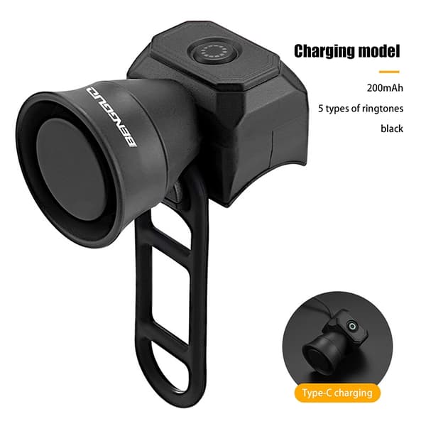 Mini USB-ladattava vedenpitävä sähköpyörän soittokello pyöräilyn turvallisuusvaroitukseen
