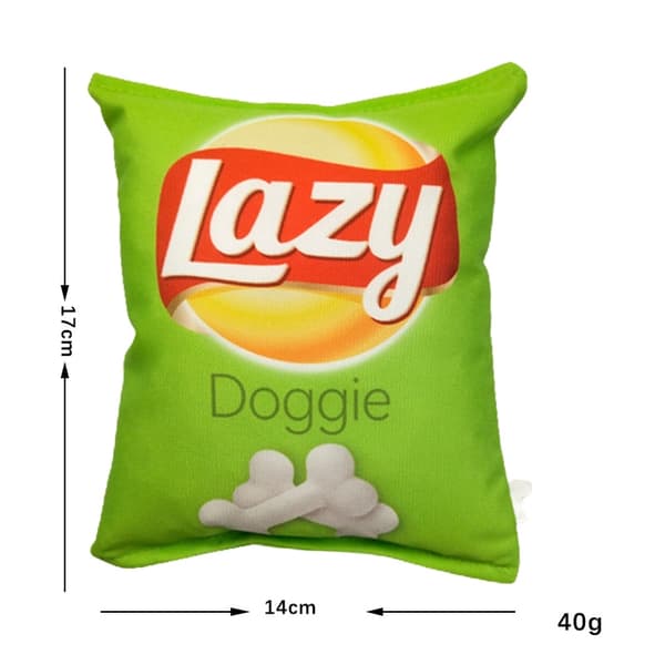 Sjove hundelegetøj med kartoffelchipspose, plys, pibefoder til små, mellemstore hunde, interaktivt pibefoder til hvalpe, tyggelegetøj
