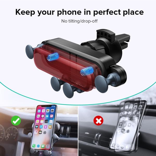 Gravity Biltelefonholder Luftventilmontering Universal Mobilstativ til iPhone 13 12 Xiaomi GPS