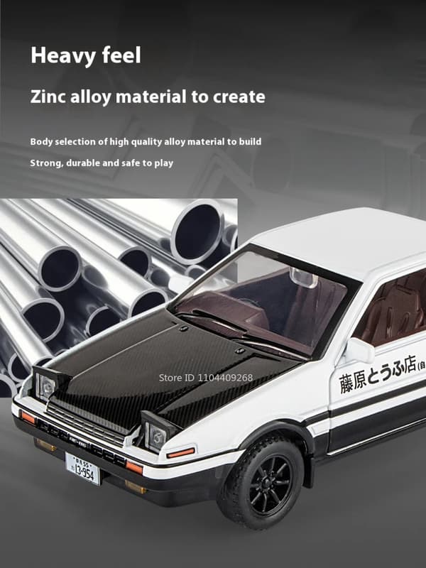 1:30 Skala Initial D AE86 Legetøjsbilmodel Legeringskarosseri Gummidæk Støddæmpning Pull Back Simuleringskøretøjer Drengefødselsdagsgave