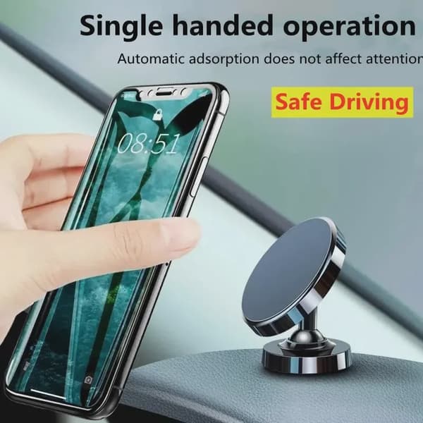 Magnetisk Bilholder Dashboardmonteringsstativ til iPhone Samsung Xiaomi